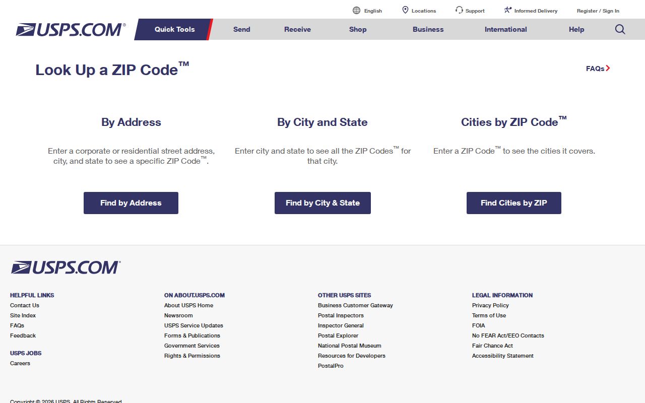 Sumter ZIP code directory USPS address-to-ZIP lookup screen